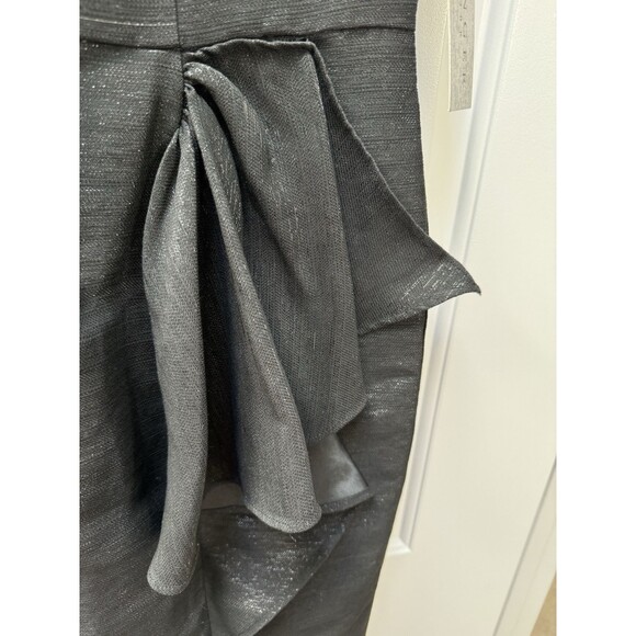 NWT Kay Unger Lola Metallic Twill Midi Dress Women’s Size 14 Sleeveless Black - Picture 5 of 16